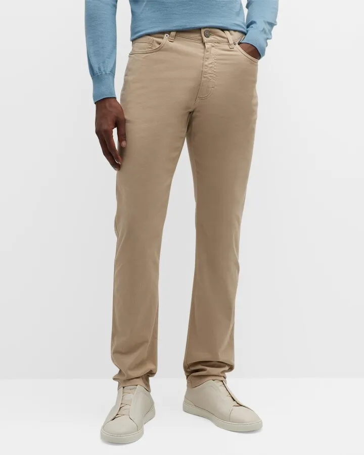 Men's Brushed Cotton 5-Pocket Trousers