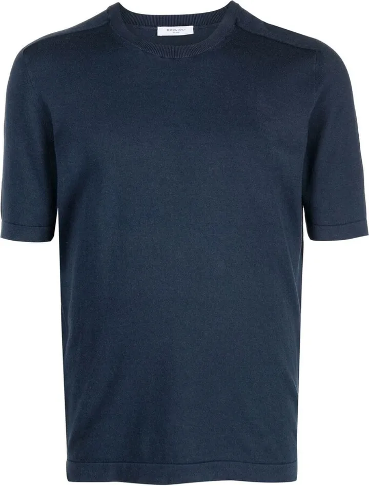 shortsleeved crew neck cotton-silk T-shirt