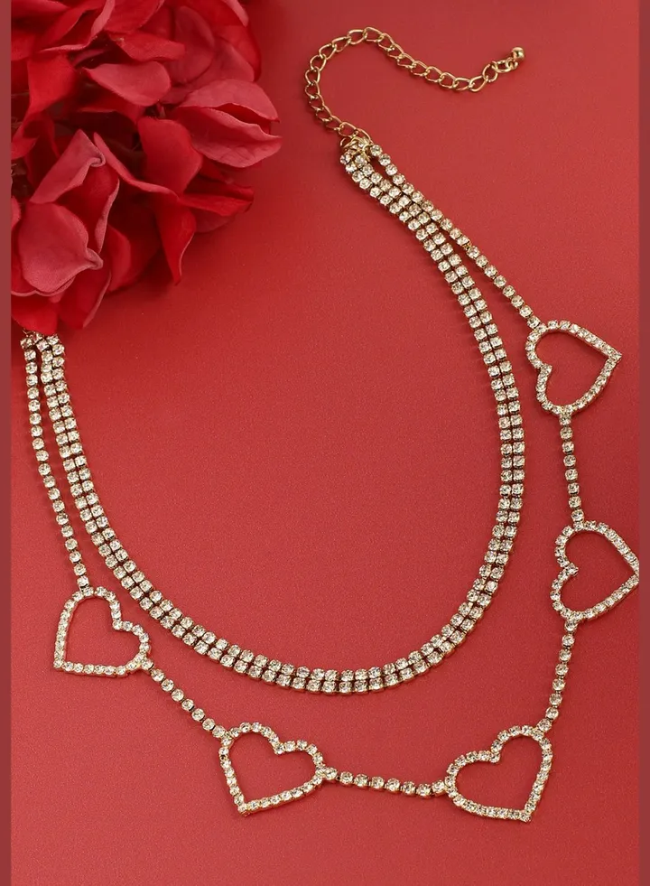 Gold Plated Designer Stone Party Wear Necklace For Women