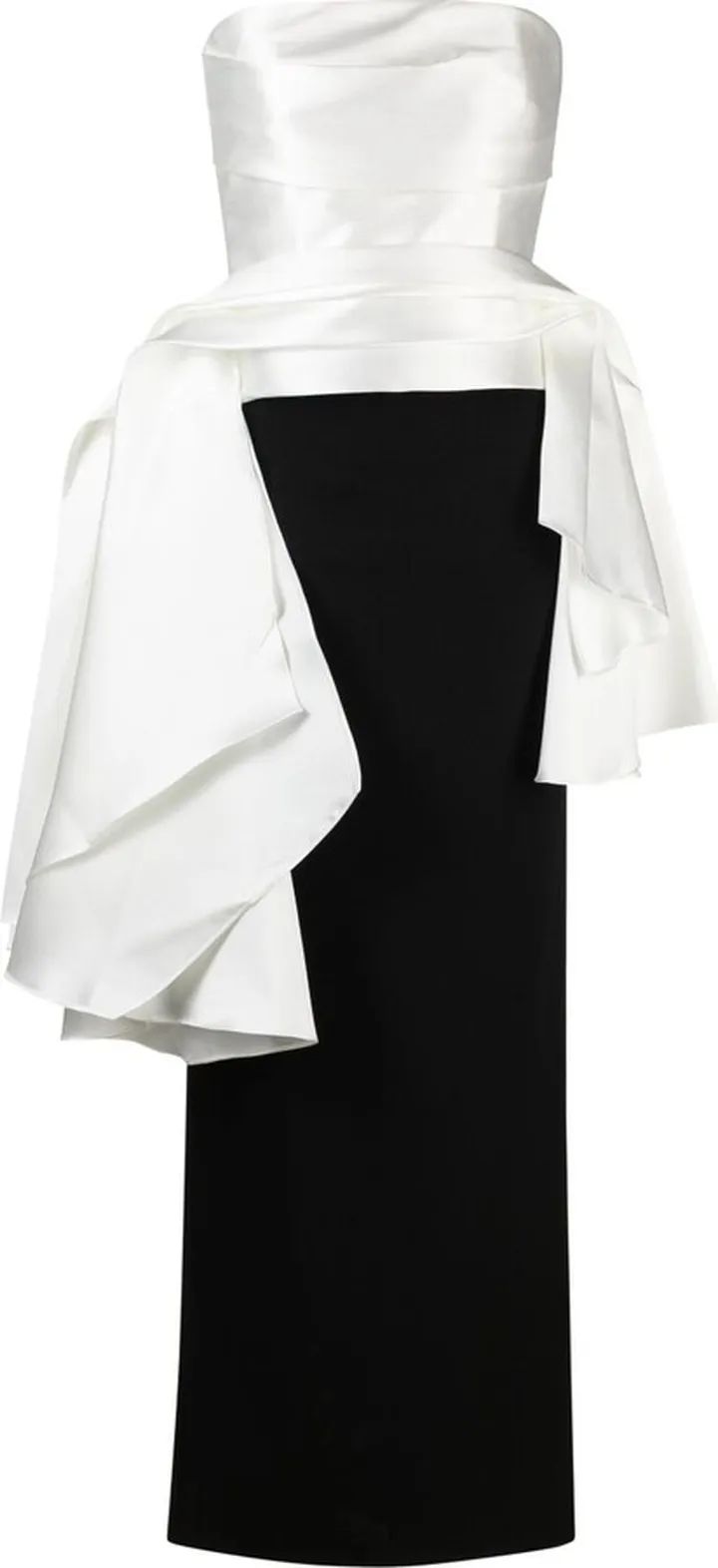 Black And White Darra Draped Gown