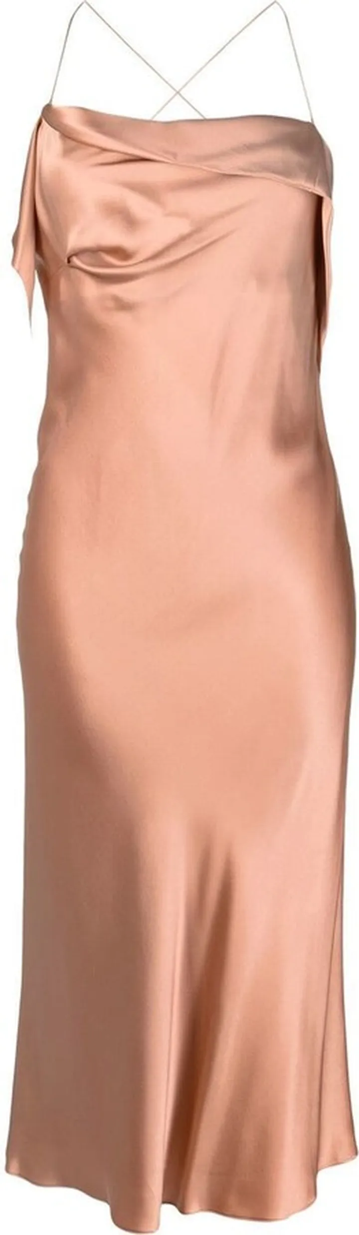 Bias-Cut Cowl Neck Midi Dress