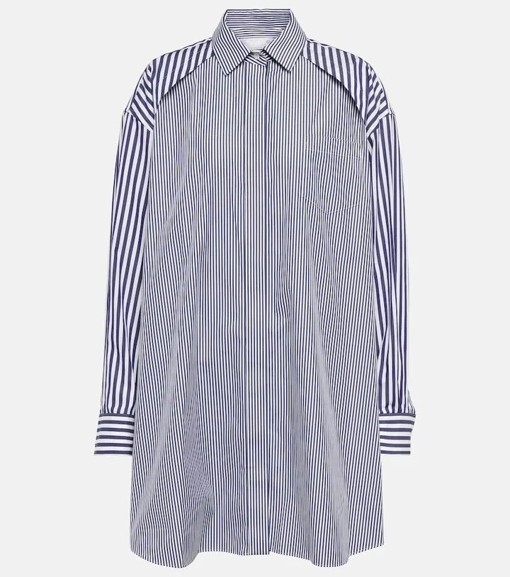 Striped cotton poplin shirt dress