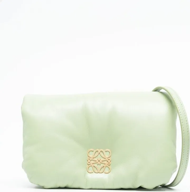 Green Goya Mini Puffer Leather Cross Body Bag