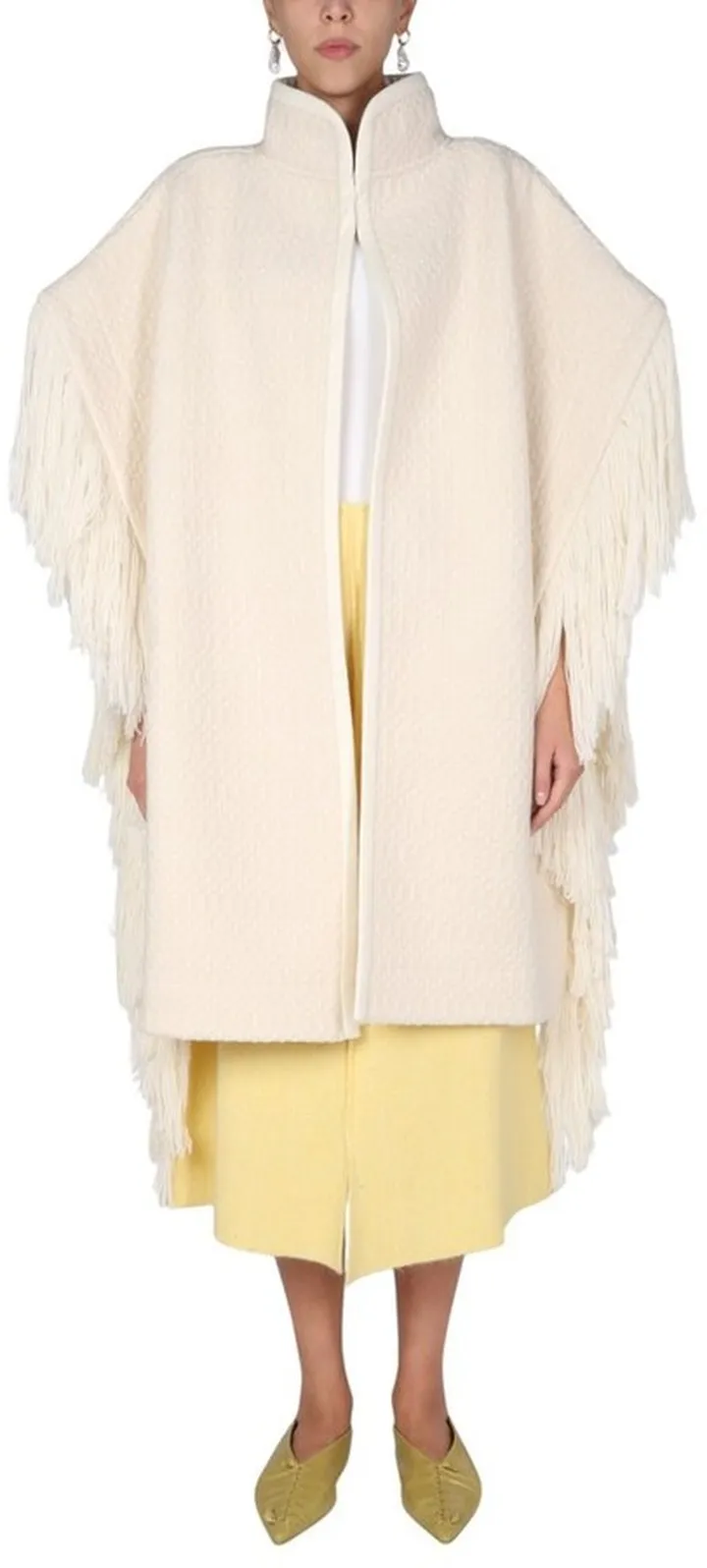 Jil Sander Fringed Knit Cape