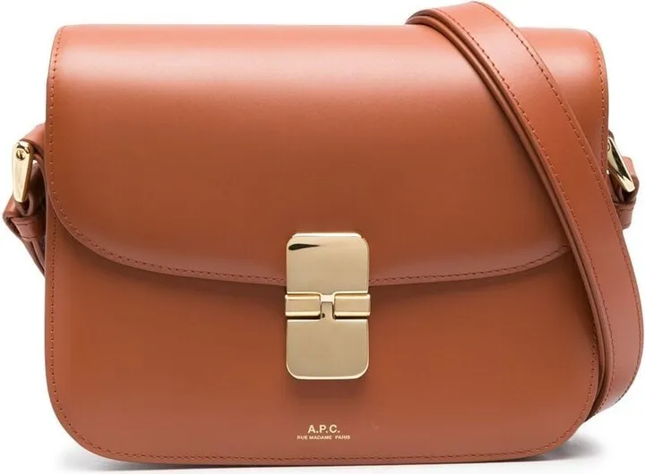 Logo-Stamp Leather Shoulder Bag
