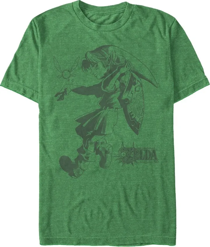 Men's Nintendo Legend of Zelda Majora's Mask Link T-Shirt - Kelly Heather - Large