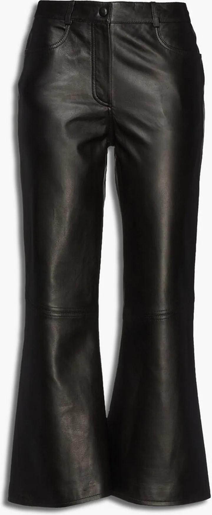 Leather kick-flare pants