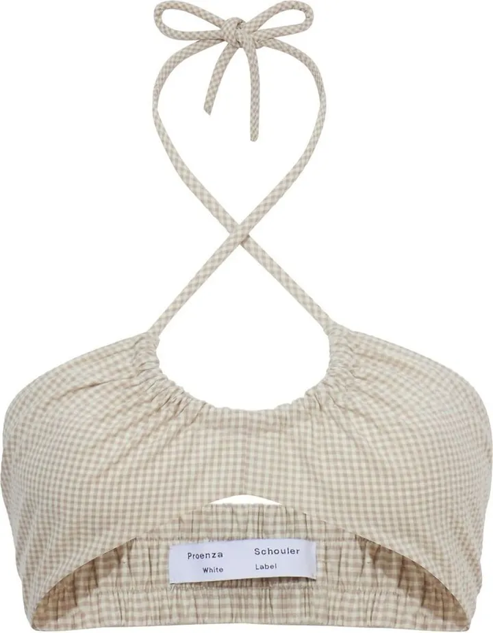 Gingham-Check Halterneck Bralette