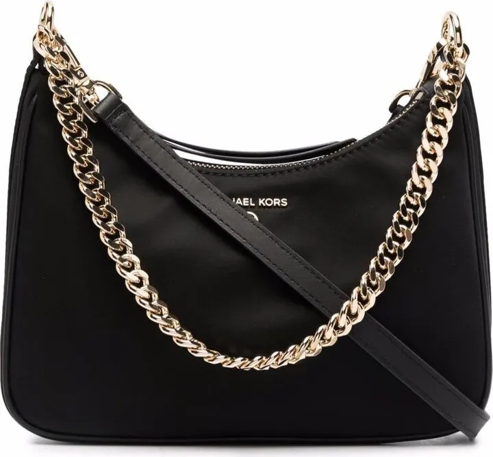 Black Jet Set Tote Crossbody Bag With Logo In Leather Woman