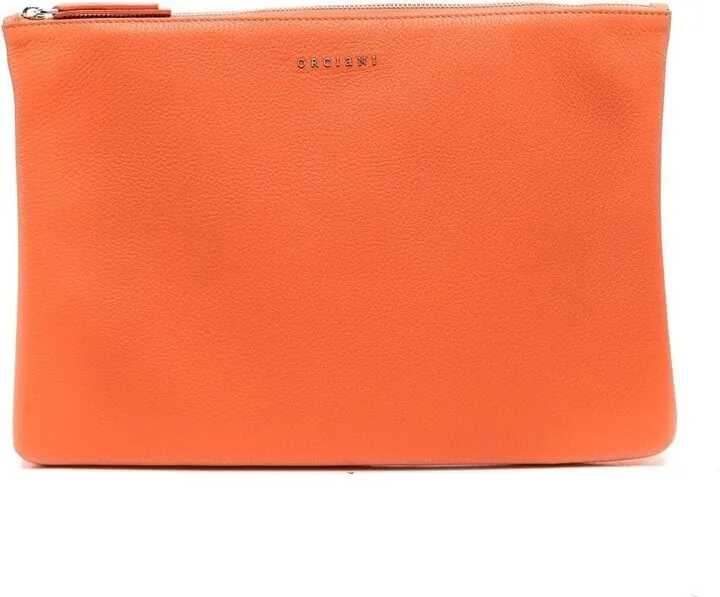 Logo Leather Clutch