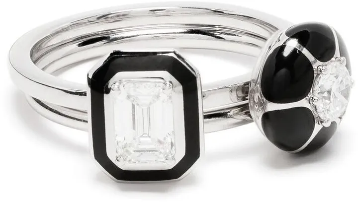 18kt white gold Mina diamond ring set