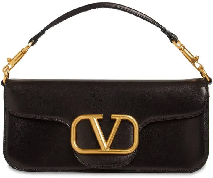 Locò V logo leather shoulder bag