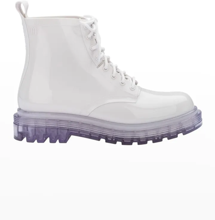 Coturno Transparent Lace-Up Combat Boots