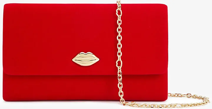 Red Yuki Velvet Wallet on Chain