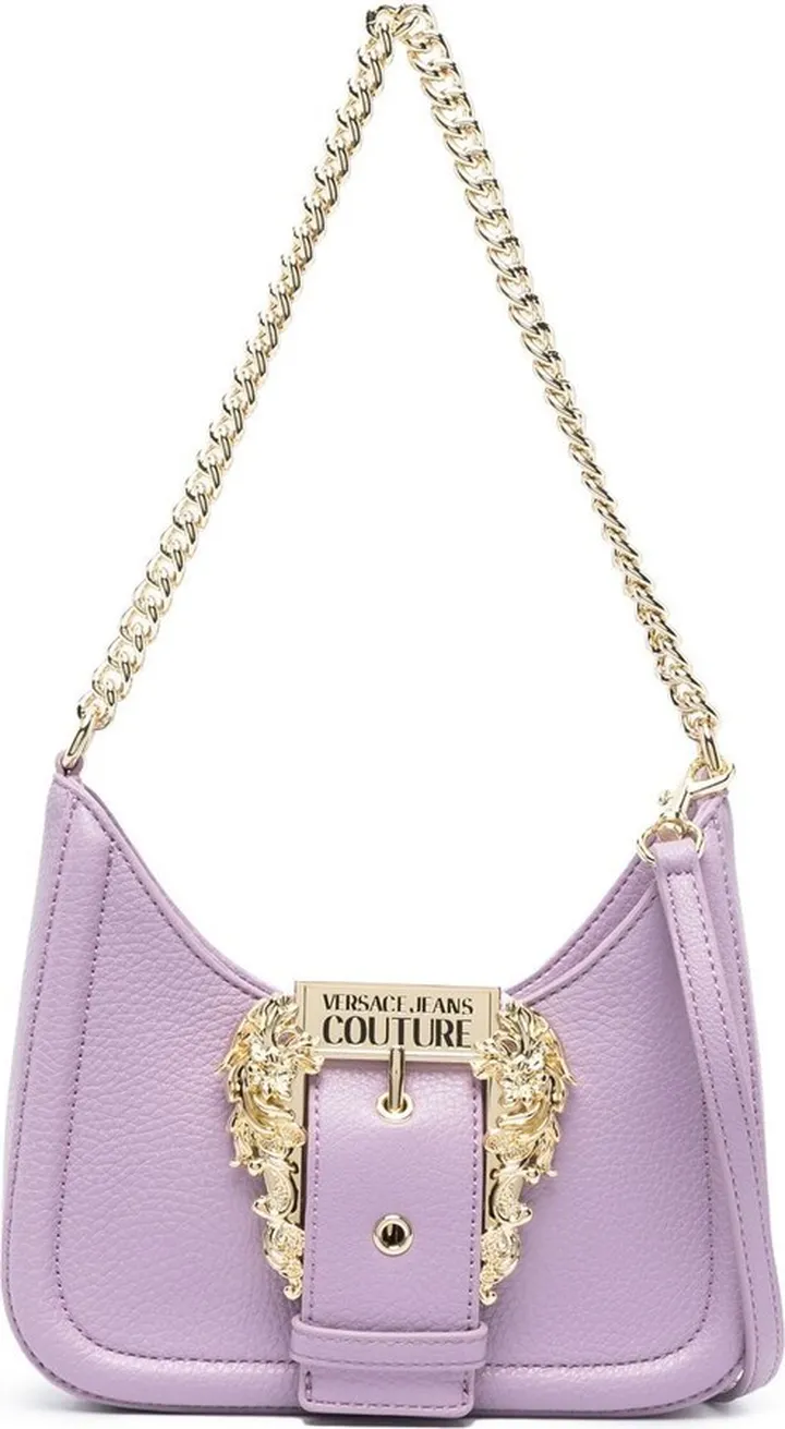 Engraved-Logo Buckle Shoulder Bag