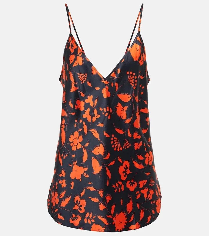 Bella floral silk satin camisole