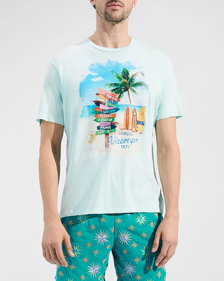 Men's Holiday Signpost Graphic T-Shirt