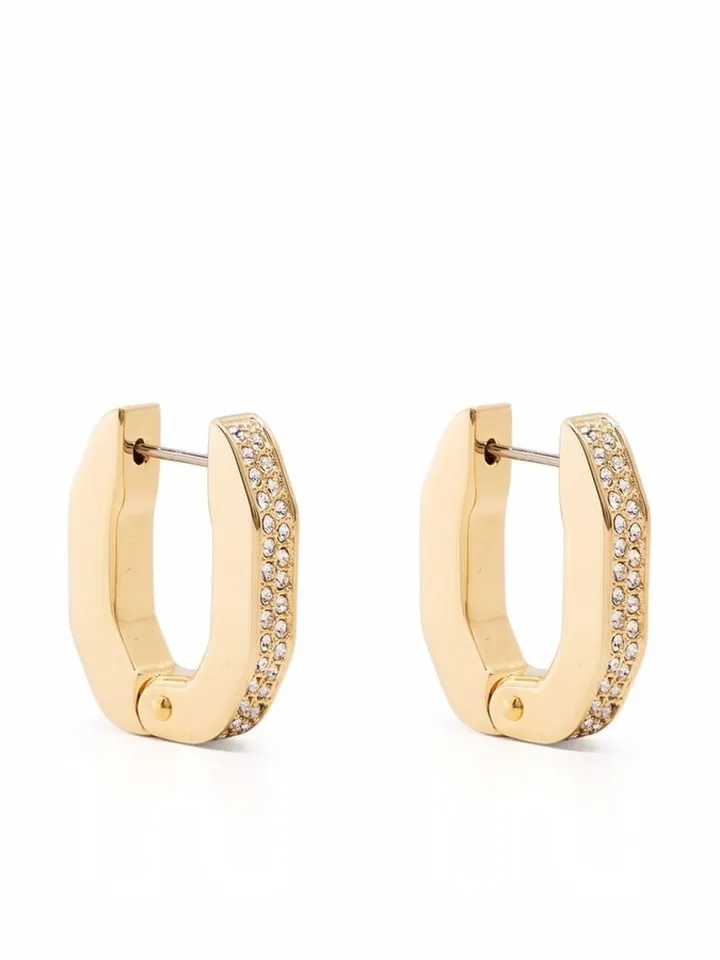 Dextera crystal embellished hoop earrings
