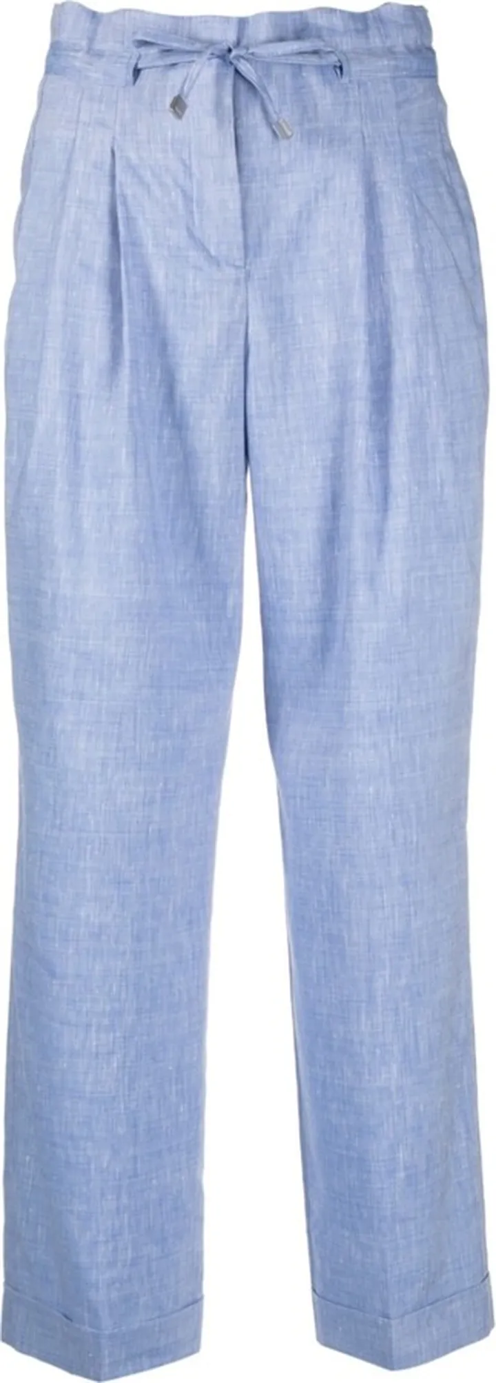 Pleat-Detail Cropped Trousers