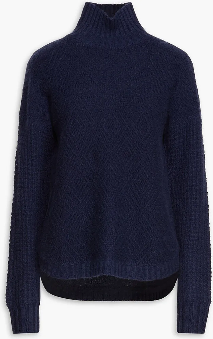 Jacquard-knit cashmere turtleneck sweater