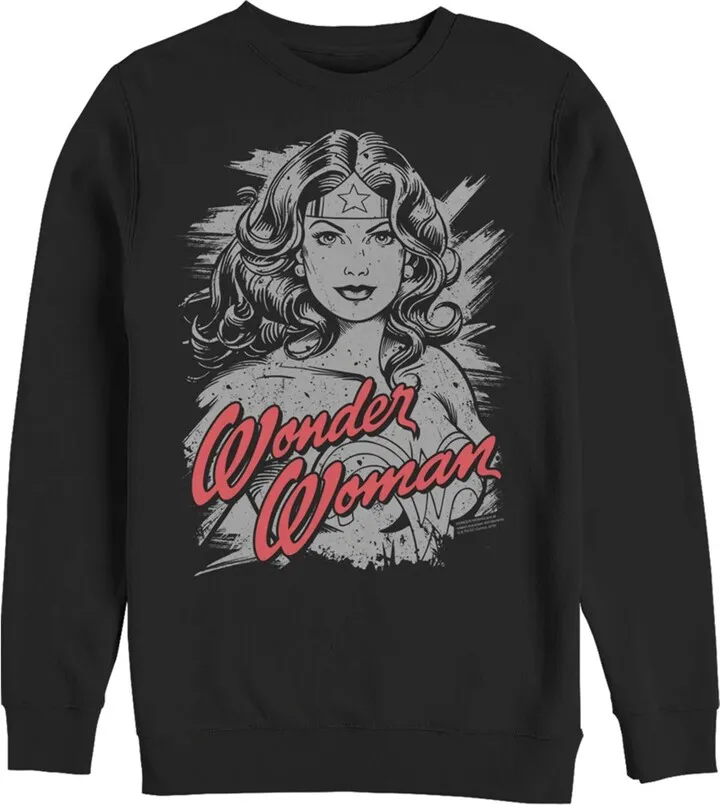 Men's Justice League Distressed Portrait Sweatshirt - Black - Small