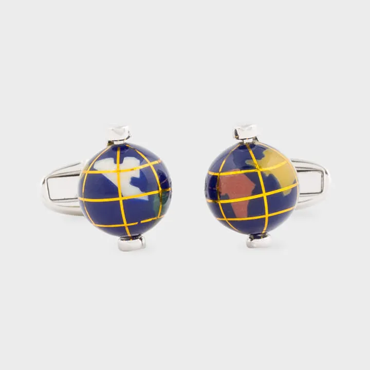 Blue 'Spinning Globe' Cufflinks