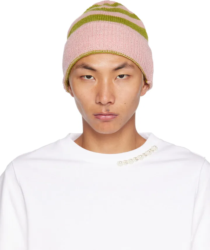 Molly Goddard Pink & Green Rocco Beanie