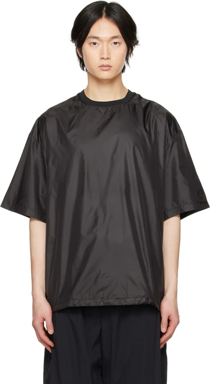 AMOMENTO Black Glossy T-Shirt