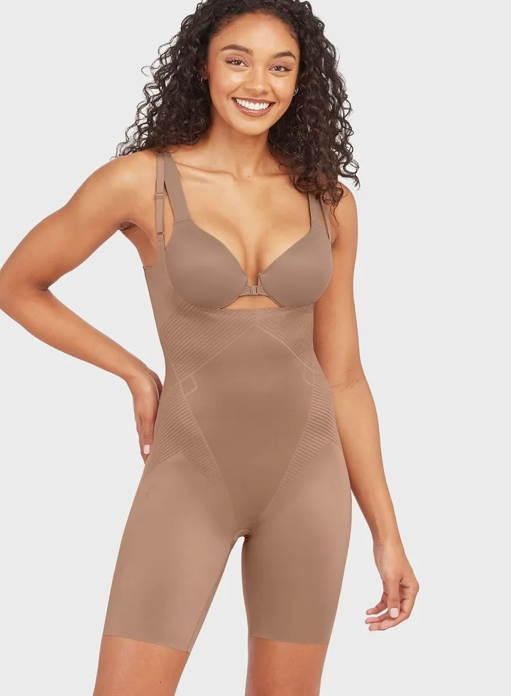 Open-Bust Mid-Thigh Bodysuit