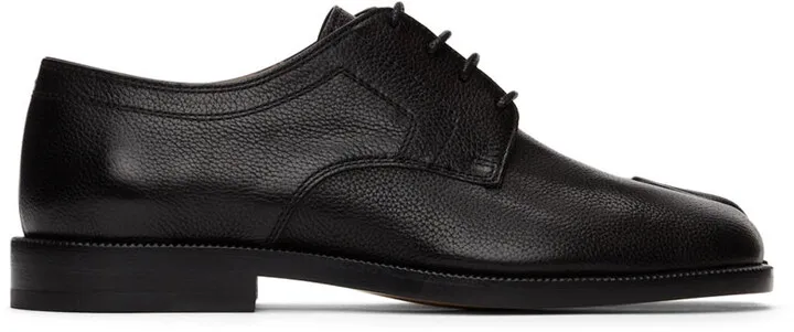 Maison Margiela Black Grained Tabi Derbys