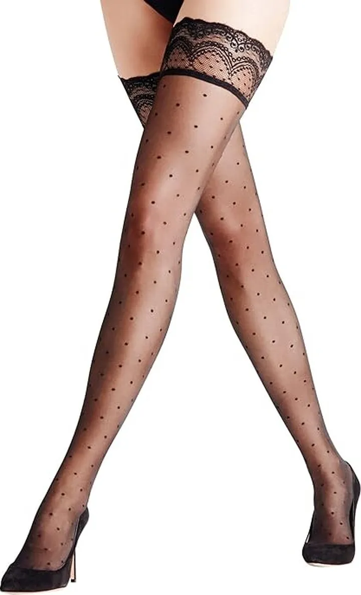 Falke Dot 15 Denier Stay Up (Black (Black 3009)) Hose