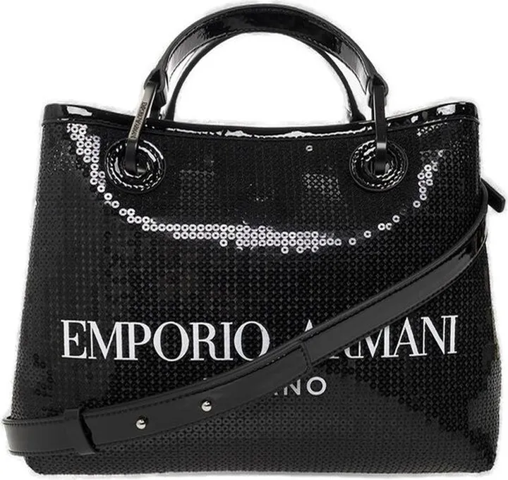 Emporio Armani Logo Printed Sequin-Embellished Tote Bag