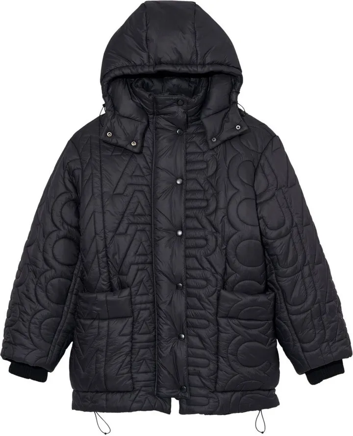 Monogram-Pattern Quilted Puffer Jacket