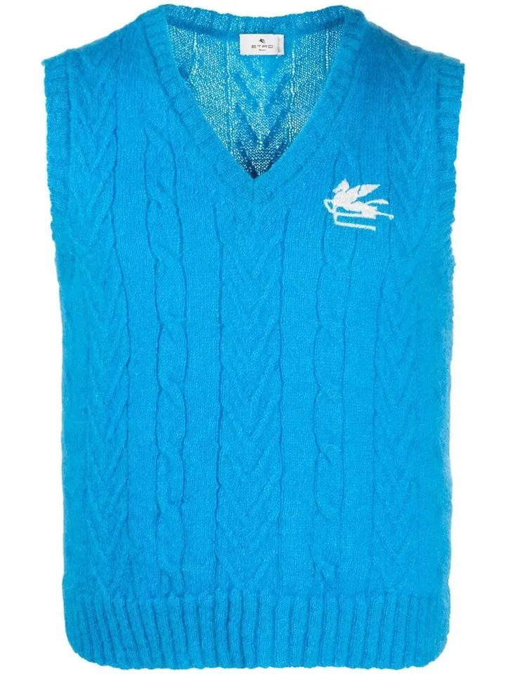 Embroidered-Logo Knit Vest