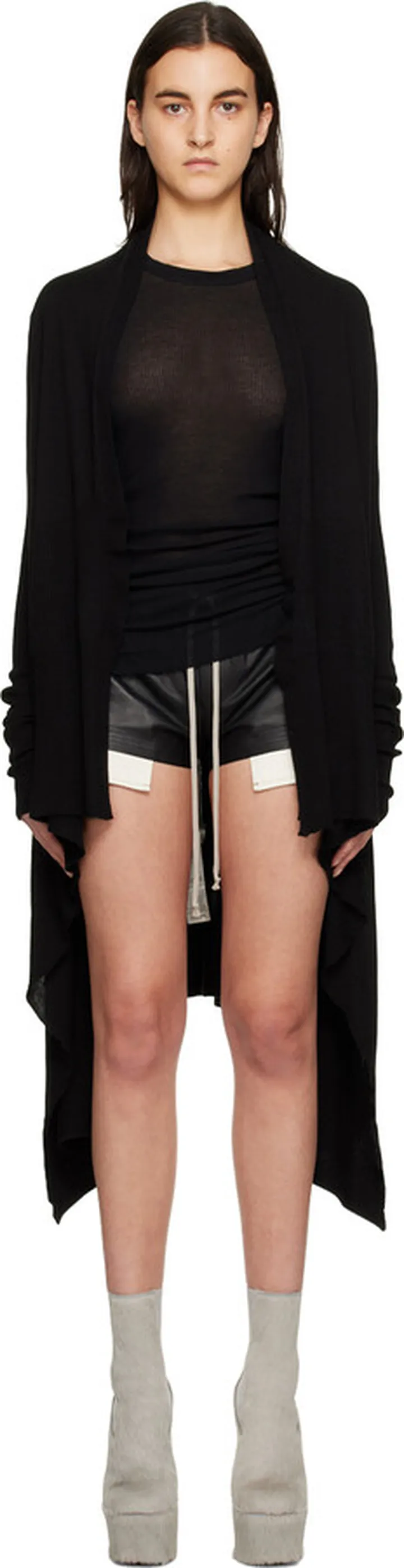 Rick Owens Black Wrap Cardigan