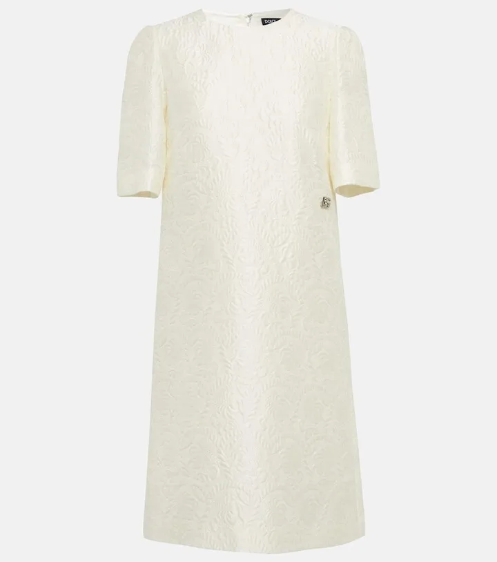 Cotton and silk blend midi dress