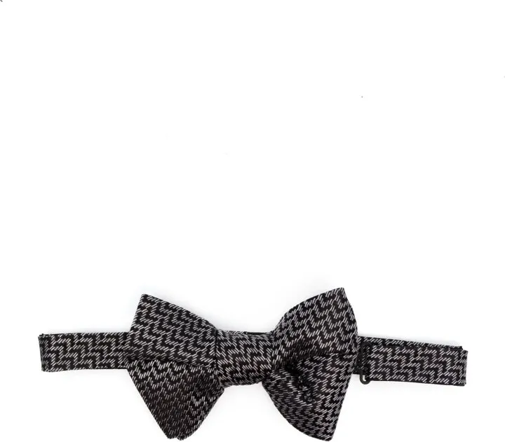Geometric-Pattern Silk Bow Tie