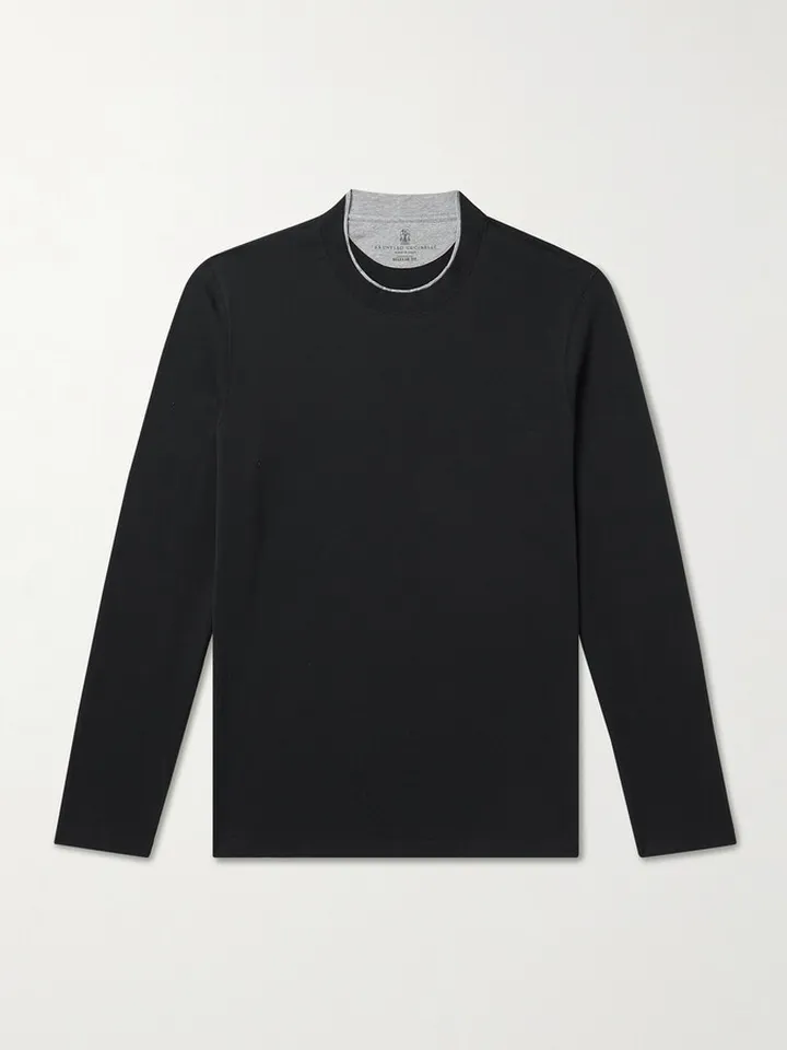 Layered Cotton-Jersey T-Shirt