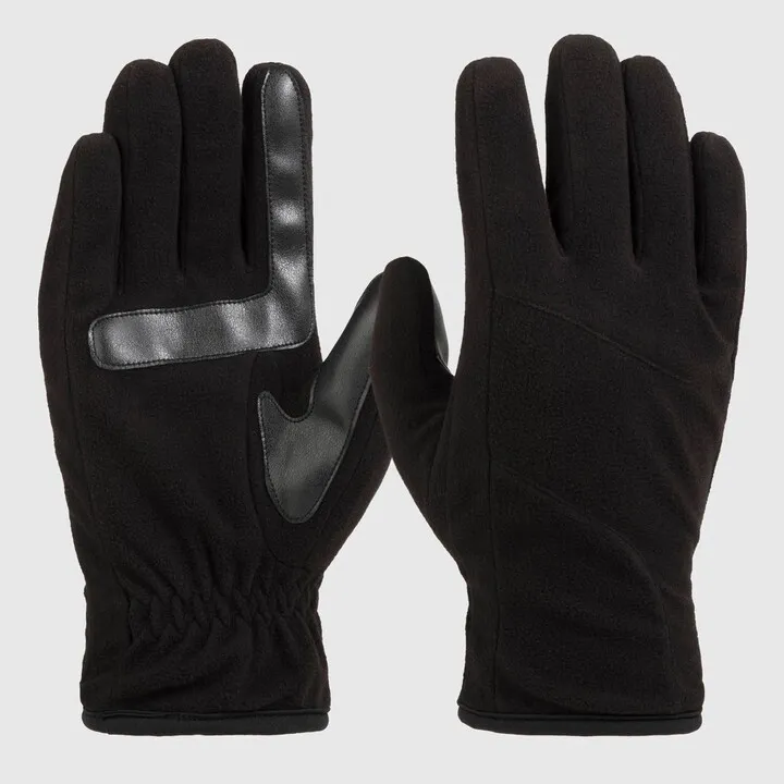 Isotoner Men's Handwear Fleece Pieced Gloves - Black XL