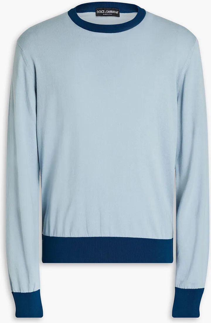 Two-tone cotton sweater