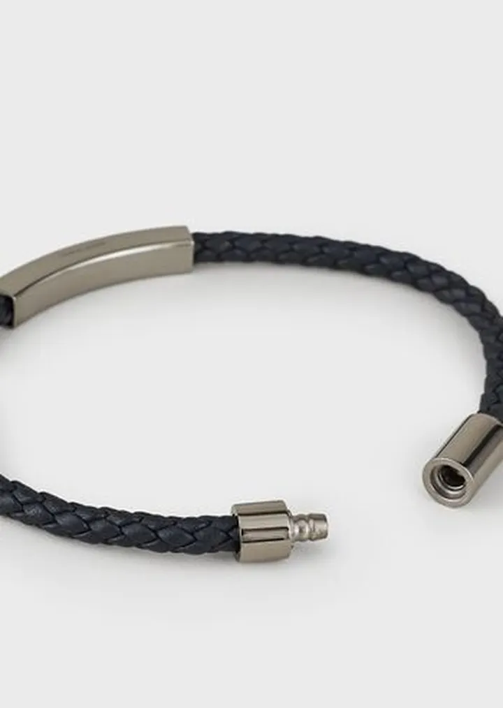 Plaited bracelet with sterling silver details