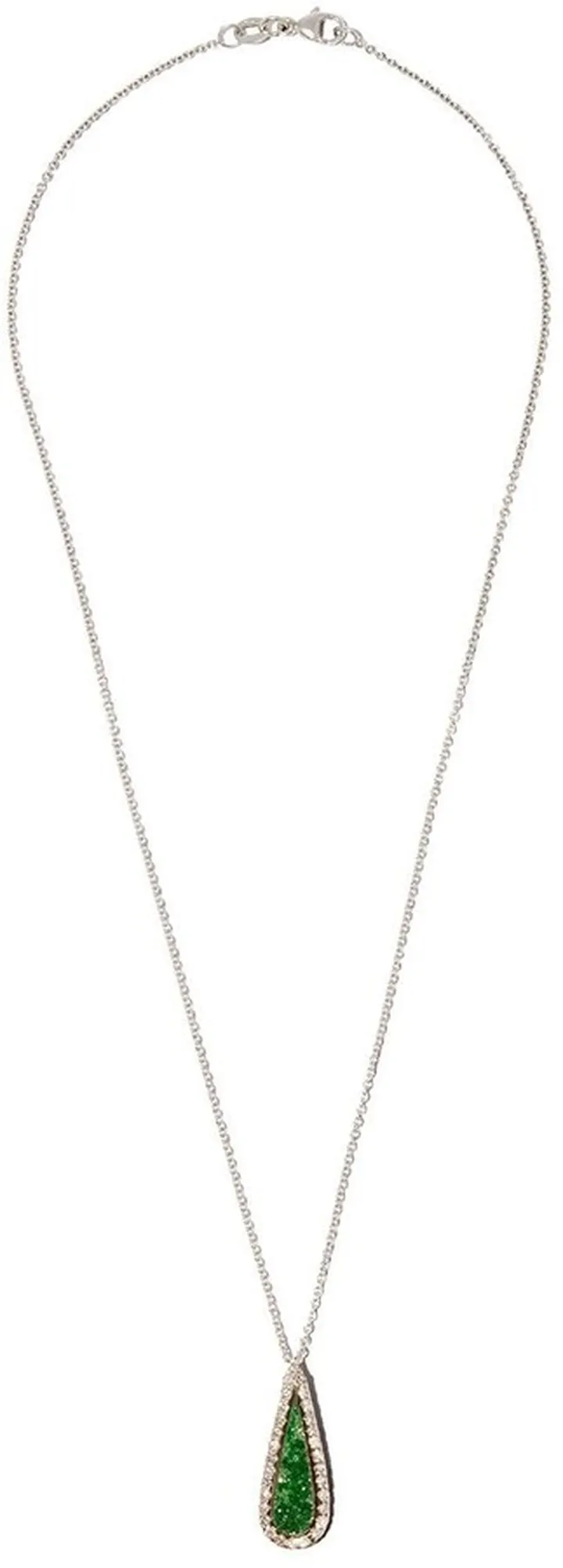 18kt White Gold Garnet And Diamond Necklace