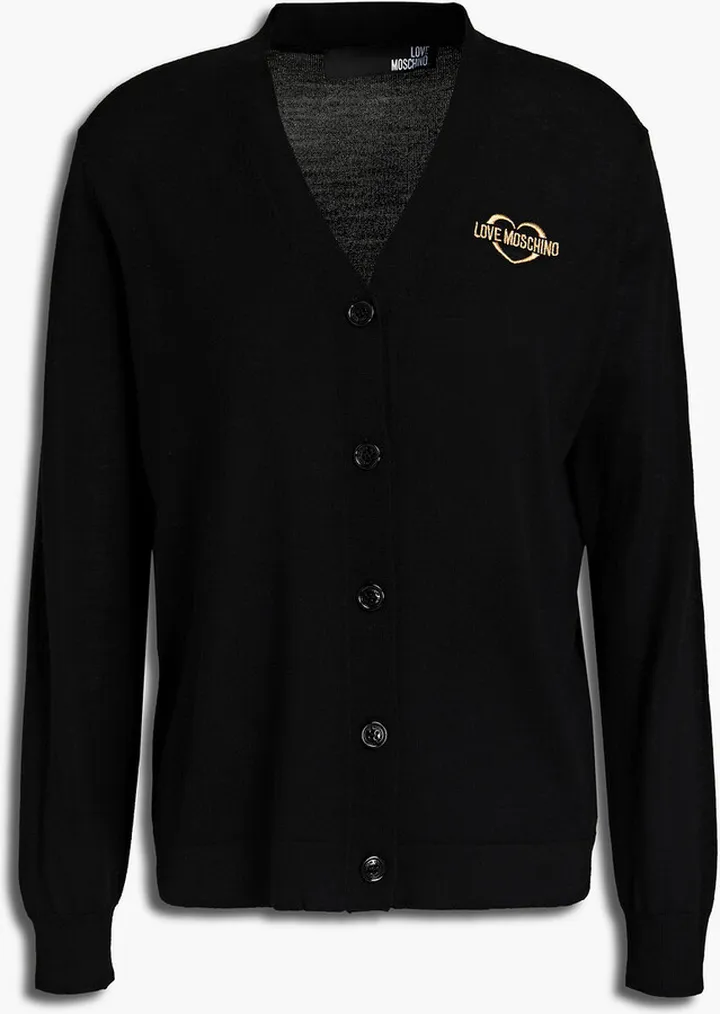 Embroidered wool cardigan