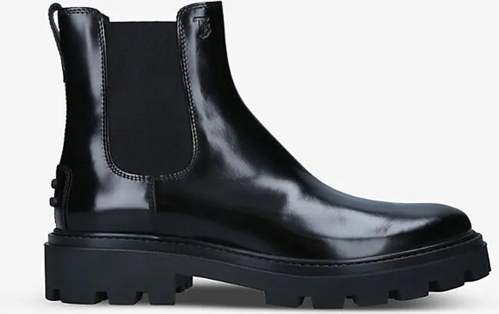 Mens Black Pisante Leather Chelsea Boots