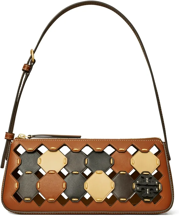 McGraw Die Cut Leather Wedge Shoulder Bag