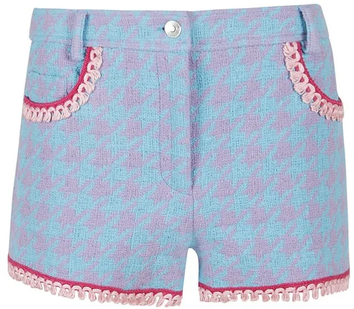 Moschino Houndstooth Tassel Trim Shorts