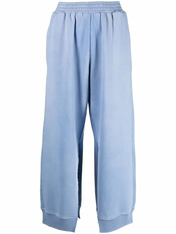 Cropped Slit-Leg Trousers