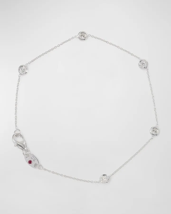 18k Gold 5-Diamond Station Bracelet