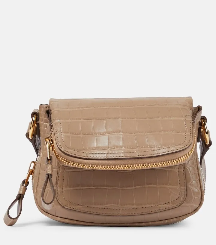 Jennifer Mini croc-effect leather shoulder bag