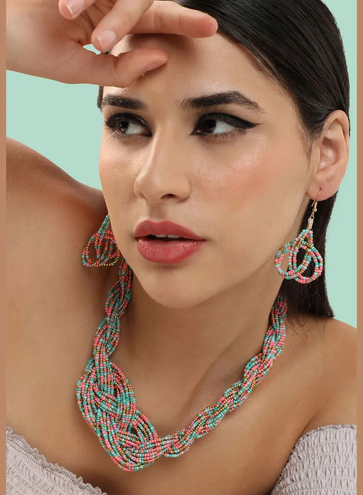 Gold Plated Party Designer Stone Necklace For Women